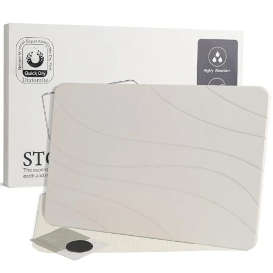 

Stone Bath Mat Quick Drying Bath Mat for Bathroom Diatomaceous Earth Mat Quick Dry Shower Mat Fast Absorbent Elegant Design Eas