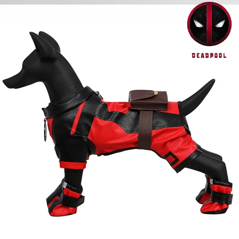 Movie Deadpool Cosplay Costume Dogpool Pet Cos Outfits Dog Cat Superhero Clothing Halloween Carnival Party Comic-Con Props Gift