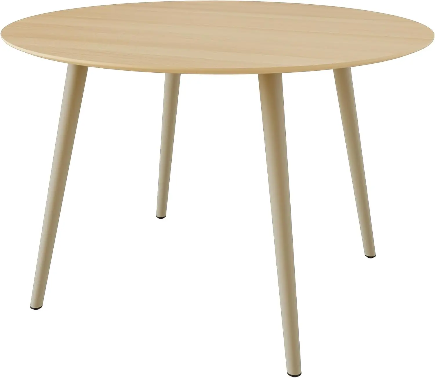 طاولة طعام مستديرة كريمية مقاس 43.3 بوصة لـ 4 أشخاص، حجرة طعام صغيرة موفرة للمساحة، مثالية لغرفة المعيشة في المطبخ (طاولة كريمية)