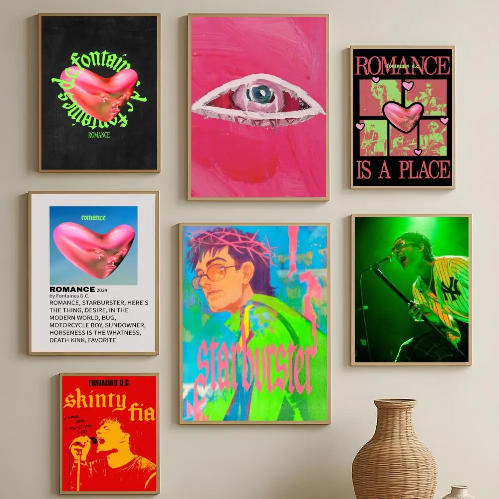 Rock Band DC Fontaines D.C Poster HD Self-Adhesive Waterproof Wall Art Easy to Apply Multi-Scene Decor