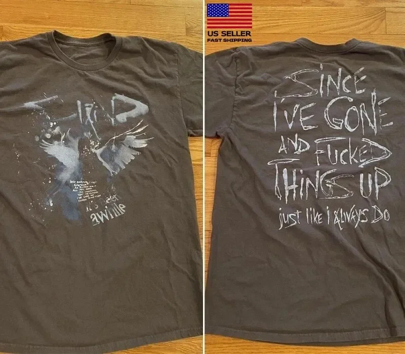 Hot New Staind band Tour 2 sided charcoal T shirt Retro basic All Size S-5XL