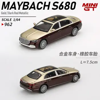 MINIGT 1:64 Mercedes-Maybach S680 Złoty / Ciemnoczerwony Metaliczny MGT00962-CH Samochodowy Model Samochodowy z Odlewu Metalowego dla Dzieci 6 best sales mini gt mercedes - №3