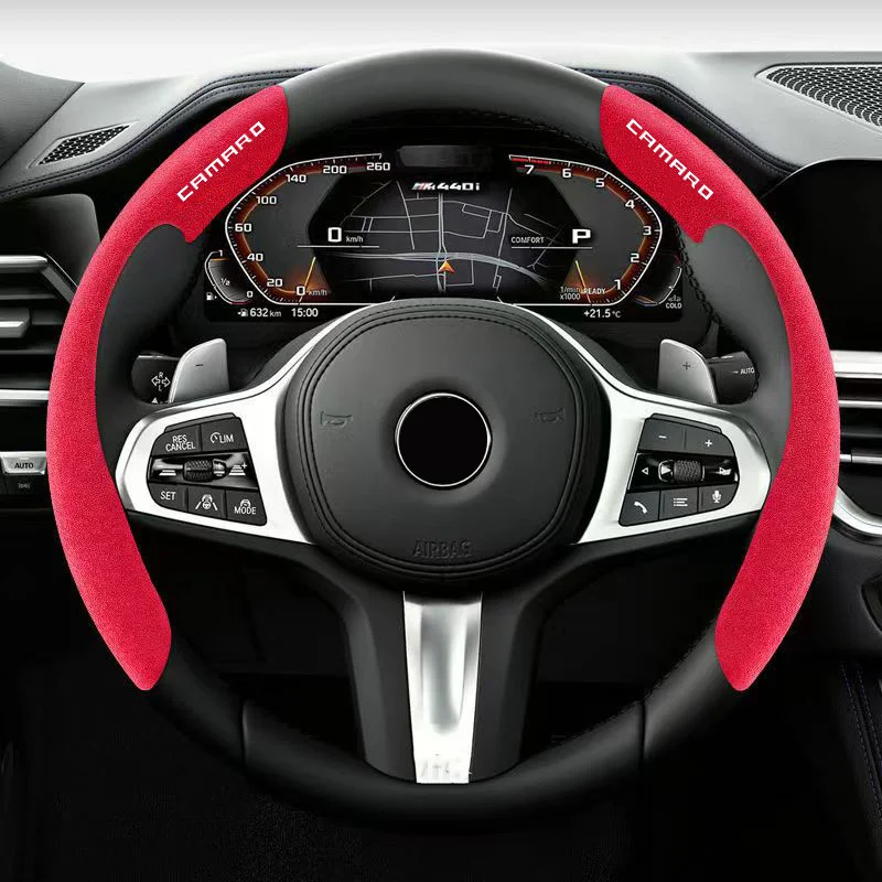 Car Steering Wheel Cover black suede leather for Toyota CAMARO C-HR Gazoo RAV4 Mirai Avensis Prado Car Steering Wheel Cover