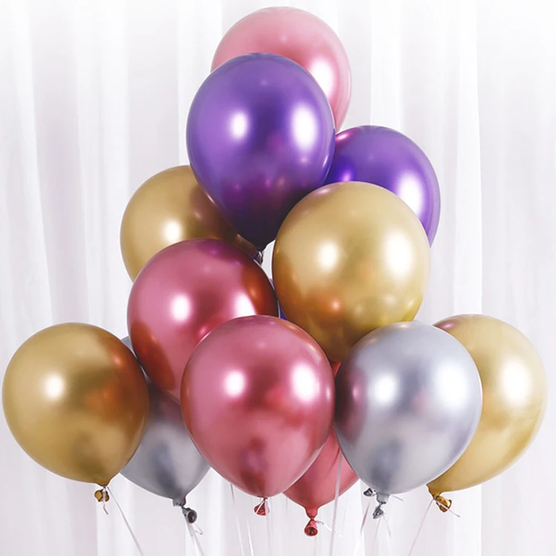 

12/18inch Metal Latex Balloons Inflatable Decoration Baby Shower Birthday Party Decor Giant Ball for Balloon Chains Wedding