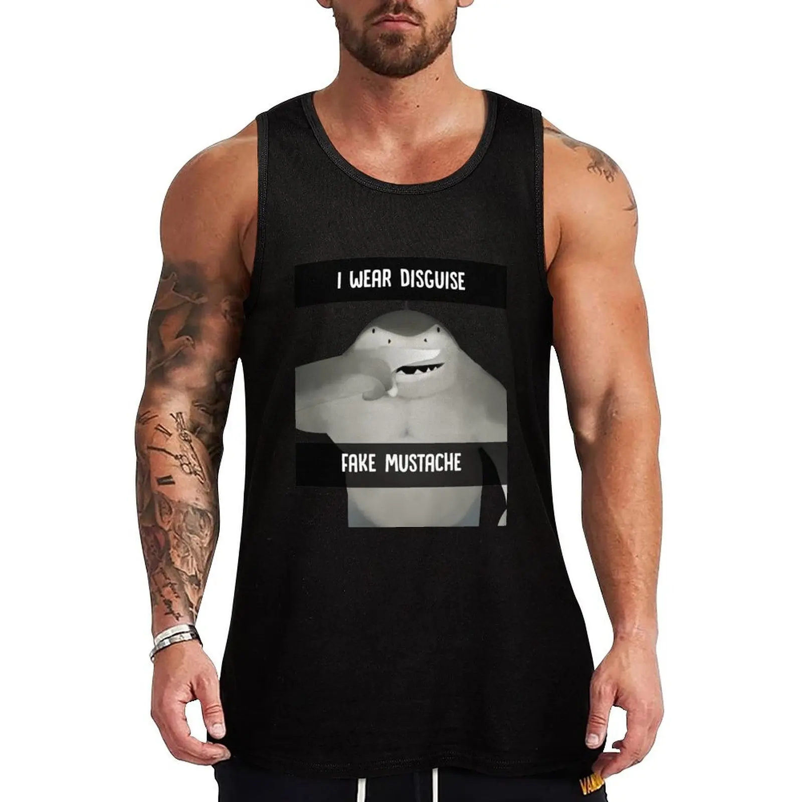 

KingShark Wear Disguise Tank Top Art Print Tank Top Creative Graphic Sleeveless Shirt