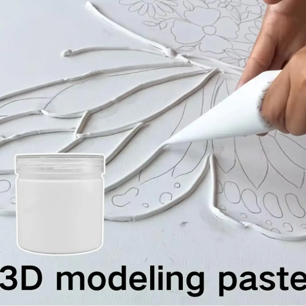 Acrylic Modeling Paste for Canvas Wood Paper 3D Texture Impasto Art Medium Cube Container Palette Knife Painting DIY