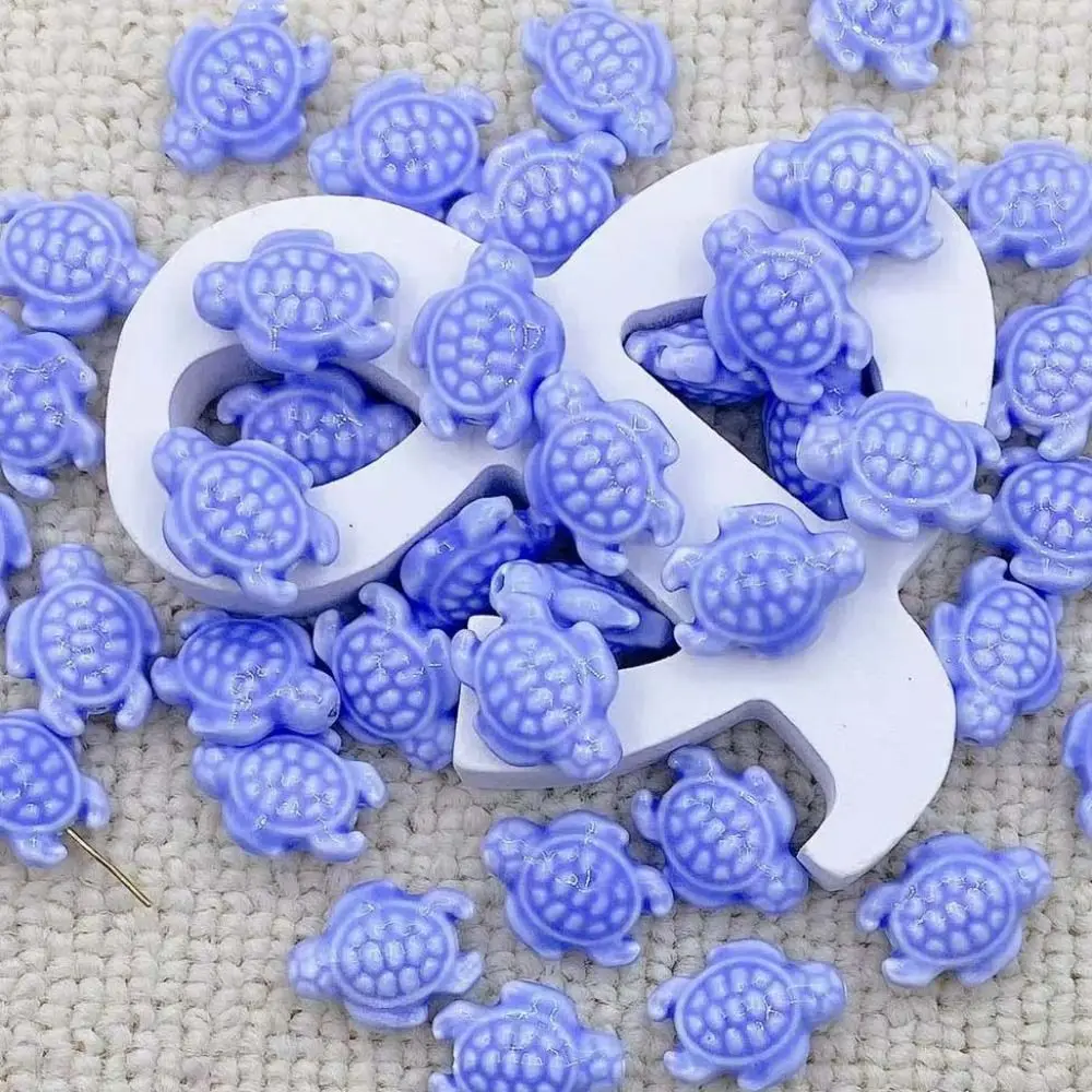 10pcs Handmade Craft Sea Turtle Bead Fresh Color Fashion Ceramic Spacer Loose Beads Bracelet Making Kit DIY Accessories