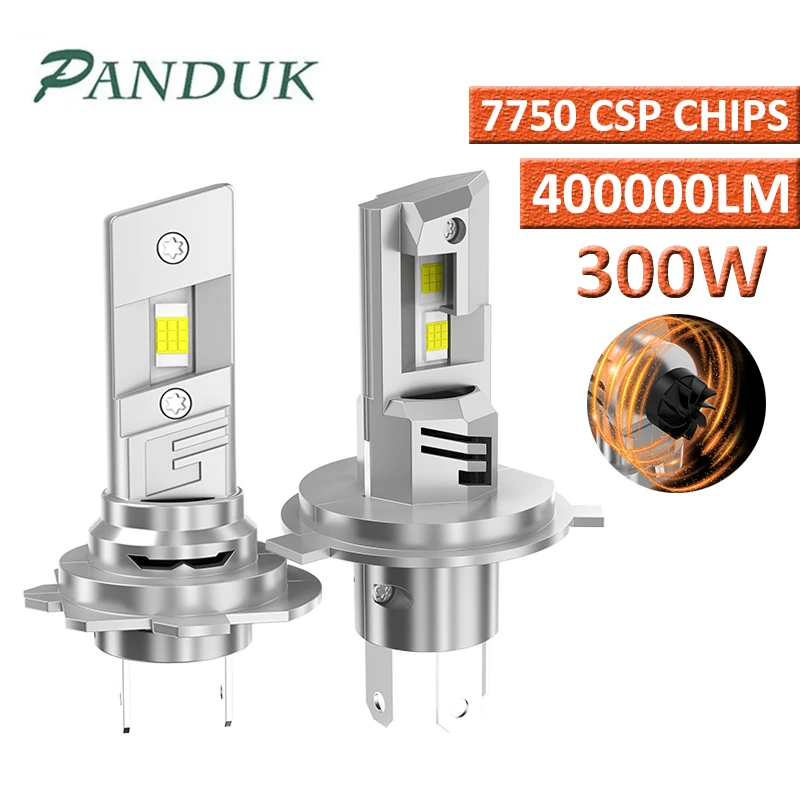 PANDUK 300W LED H7 H4 Headlight 400000LM H9 H11 9005 HB3 9006 HB4 Car Lights 7750 CSP STG PTF Fan 6000K 1: 1 Size Plug&Play 12V