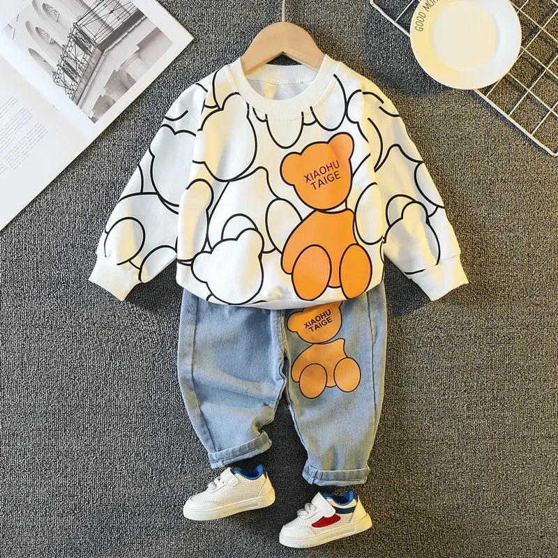 Baby Boy Fall Clothes 9 to 12 Months New Childrens Cartoon Long Sleeve T-shirts Tops and Pants Outfits Toddler Boys Clothing Set