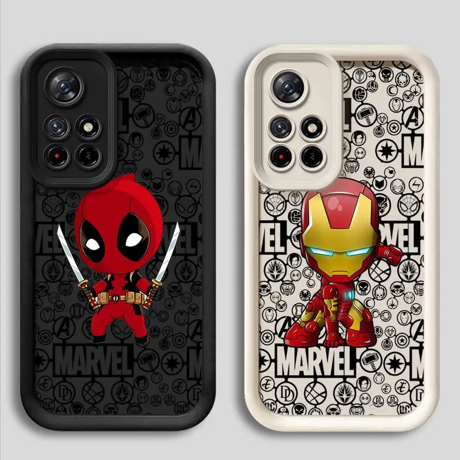 Marvel Deadpool Ironman Phone Case for Xiaomi Redmi 12 12C 13C X3 NFC X3 Pro Poco C51 C50 C61 A1 A2 Plus A3x TPU Soft Cover