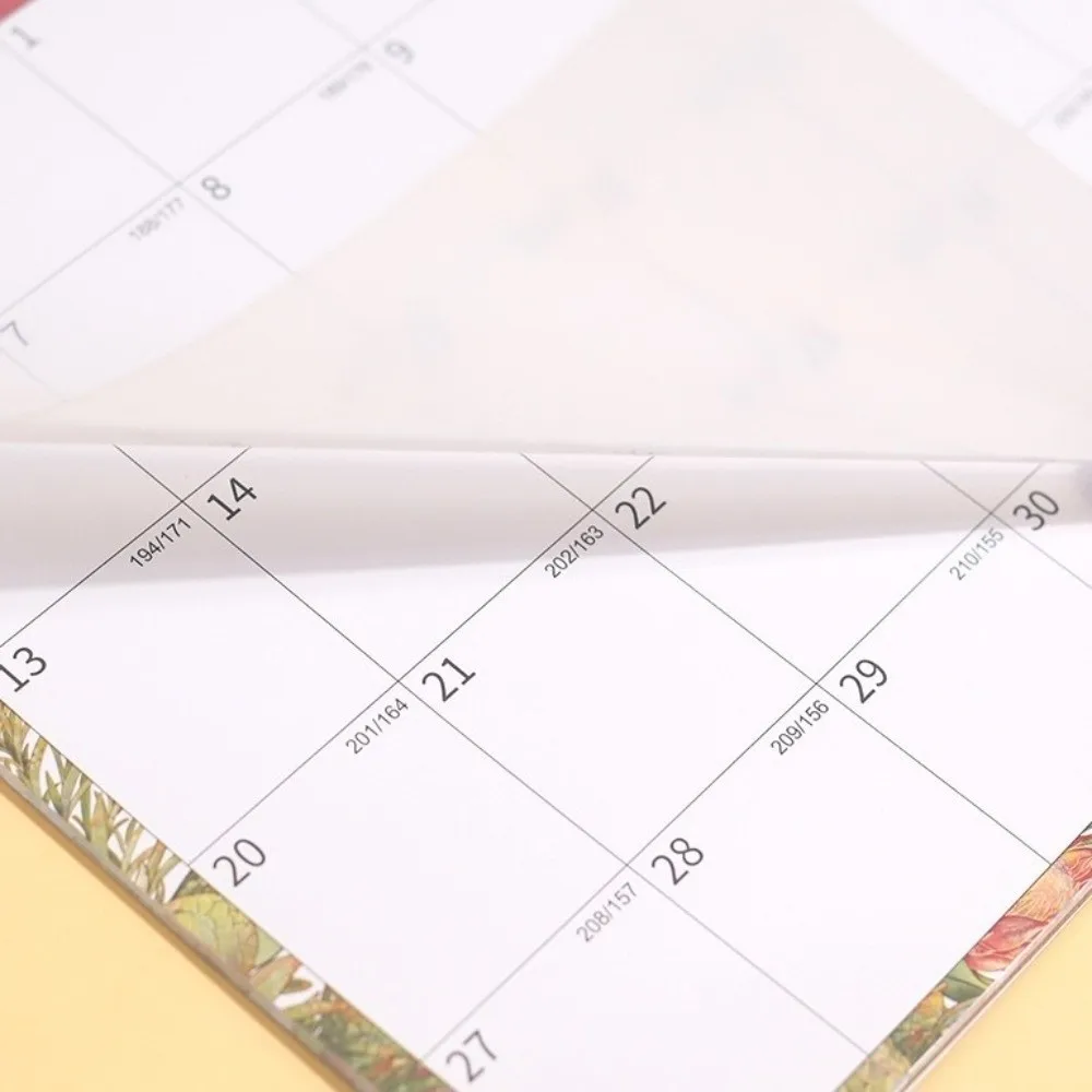 

Creative Wall Calendar Spacious Thick Paper Coil Calendar Monthly Layout with Waterproof Cover Monthly Planner Calendar School