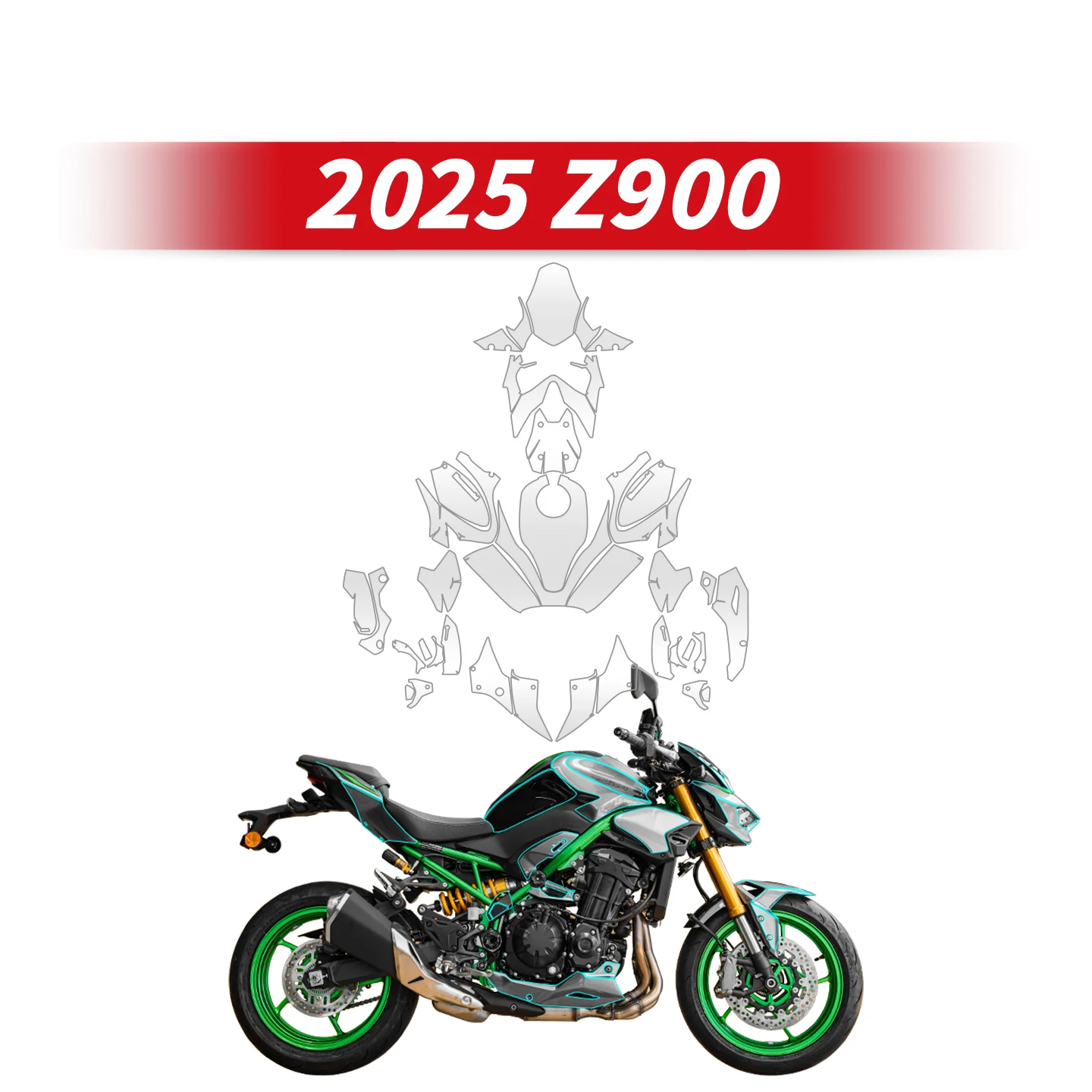 

Used For KAWASAKI Z900 2025 Motorcycle Full Paint Protection Film Of Bike Accessories Full Body Protective Stickers Decals Kits