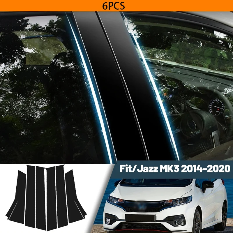 

Glossy Black Carbon Fiber Window Door Deal B C Pillar Post Cover Sticker For Honda Fit Jazz 2014-2020 2015 2016 2017 2018 2019