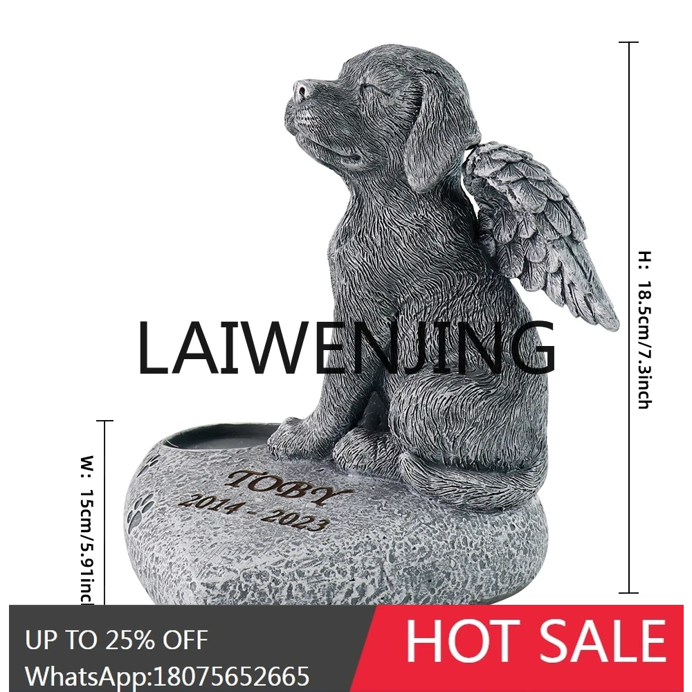 Dog Tombstone Pet Custom Shape Angel Love Candlestick Lettering Monument Memorial Resin Decorations
