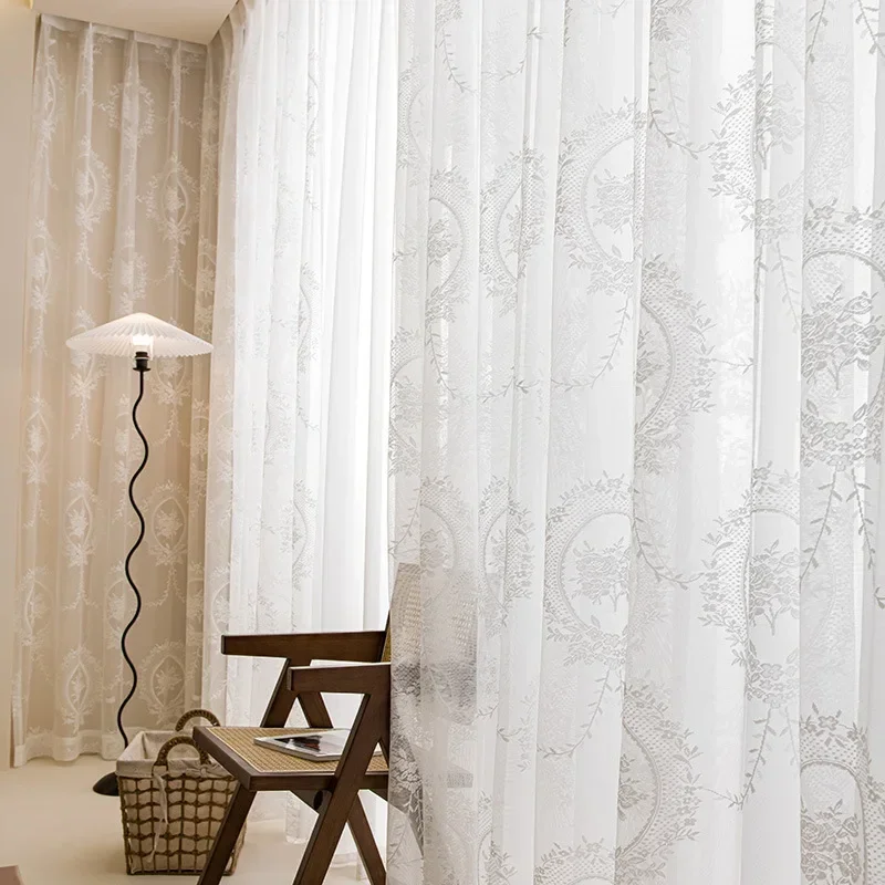 (55) Customized Gauze Curtains, Japanese Style Living Room Balcony Curtains, White Gauze Curtains