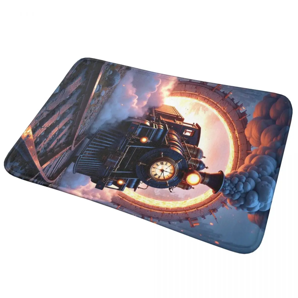 

Retro Steam Train Pattern Anti-slip Doormat Floor Mat Antiwear Carpet Rug for Kitchen Entrance Home Bathroom Footpad Mats