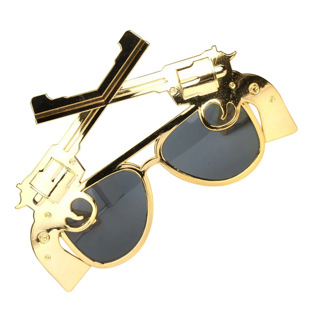 Gafas estilo tirador dorado, 1 pieza, cómodo, ligero, accesorio divertido para Festival, disfraz, fiesta, gafas, gafas de maquillaje
