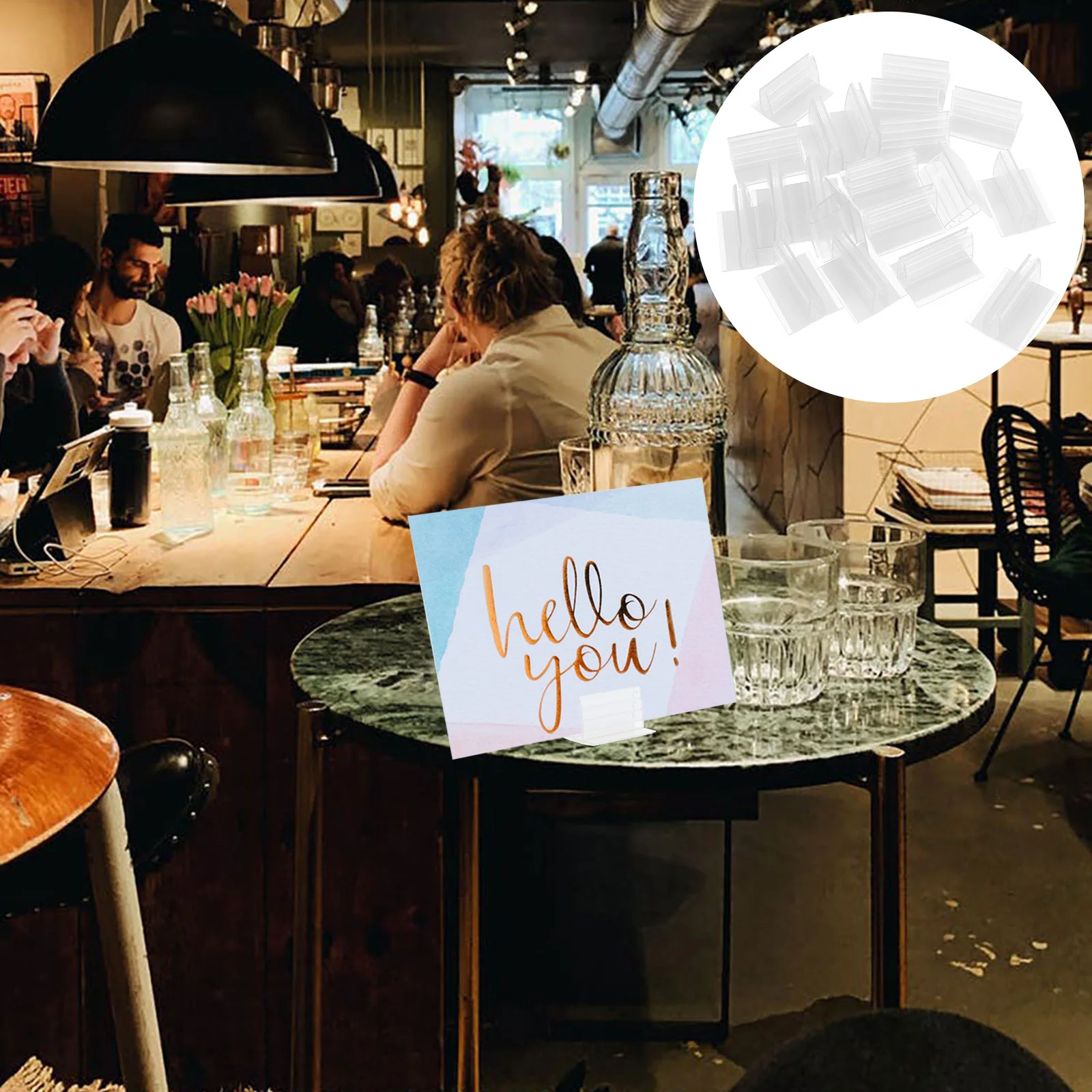 

20Pcs Compact Lightweight Sneeze Guard Sign Holders Practical for Photos Cards Messages Memos Tickets Panel Sign Holders