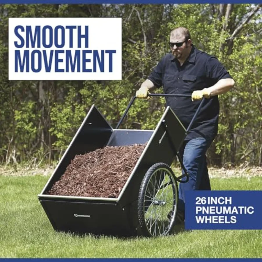 Garden Cart for outdoor use, polyethylene body, gray color, 400-lb capacity and 14 cu. ft. volume