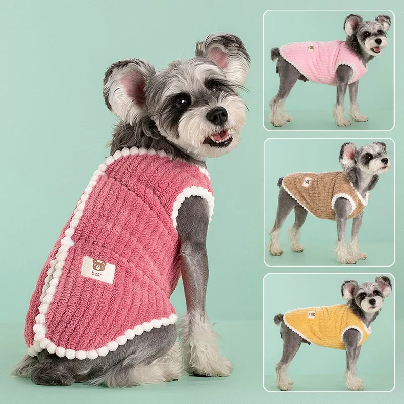 

Warm Fleece Pet Dog Clothes Winter Dog Vest Jacket for Small Dogs Cute Teddy Chihuahua Vest Puppy Warm Clothing Pet Costume