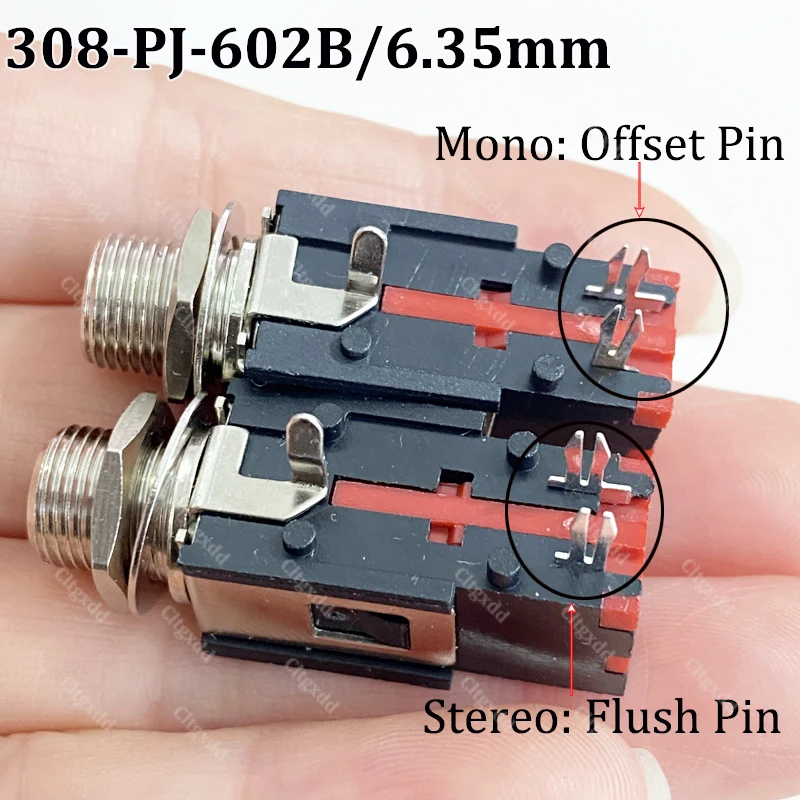 6,35mm 1/4 Zoll Audio-Buchse Mono Stereo TS TRS Buchse für Panelmontage für Gitarrenverstärker und Audiogeräte PJ308/309 – Detail 6