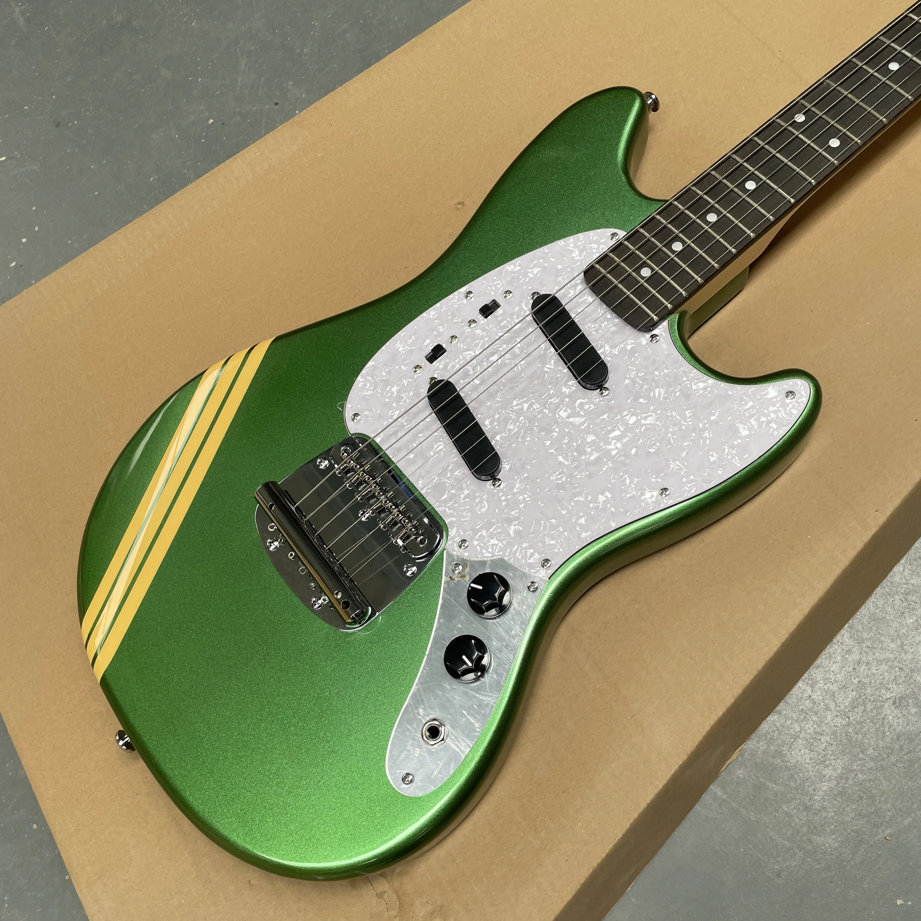 Electric Guitar Beginner - Guitare électrique verte en métal à