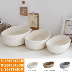 면 끈 수납함 Nordic Baumwolle Seil Woven Lagerung Körbe Organisieren Boxs Desktop Kleinigkeiten Organisieren Korb Kleinigkeiten Key Kosmetik Lagerung