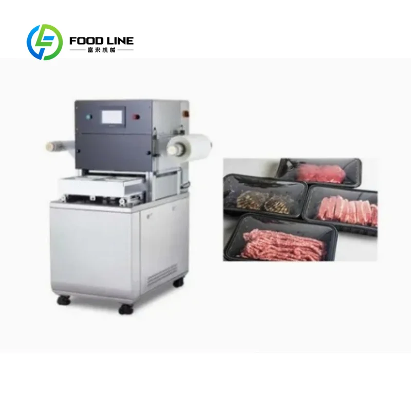 Modified Atmosphere Packaging Equipment Custom Vacuum Gas Flushing System Automatic Plastic Tray Sealing Machine