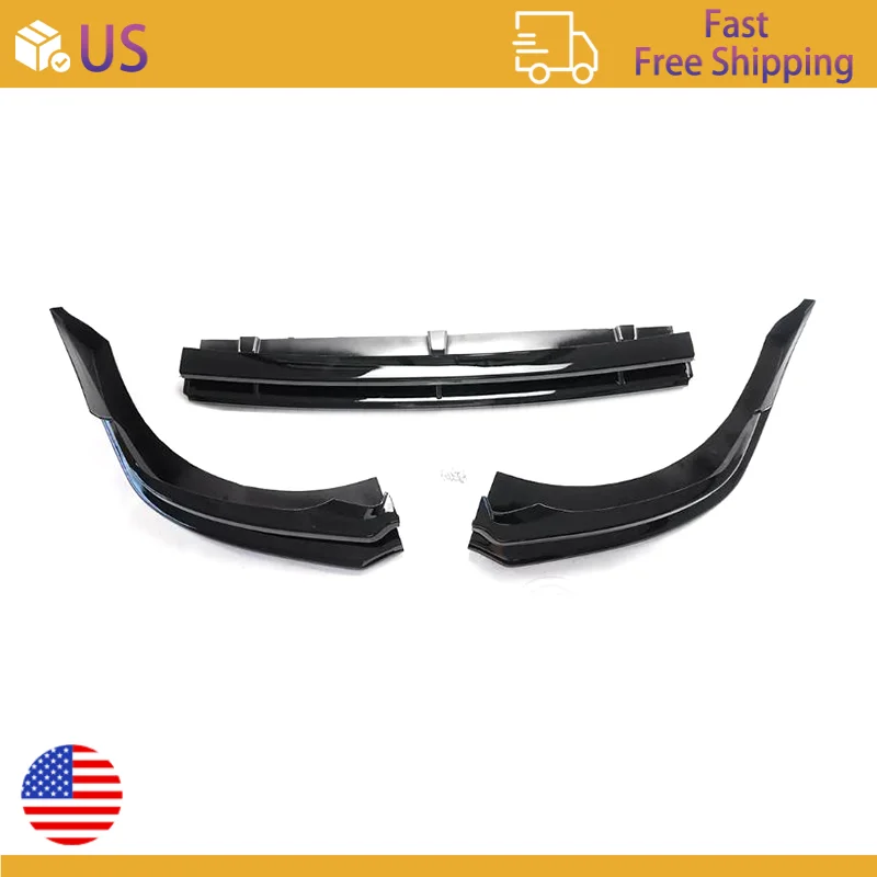 Glossy Black Front Bumper Spoiler Lip Lower Splitter Chin For Camry SE XSE 2018-2020 Yofer V1 Style Front Bumper Lip Splitter