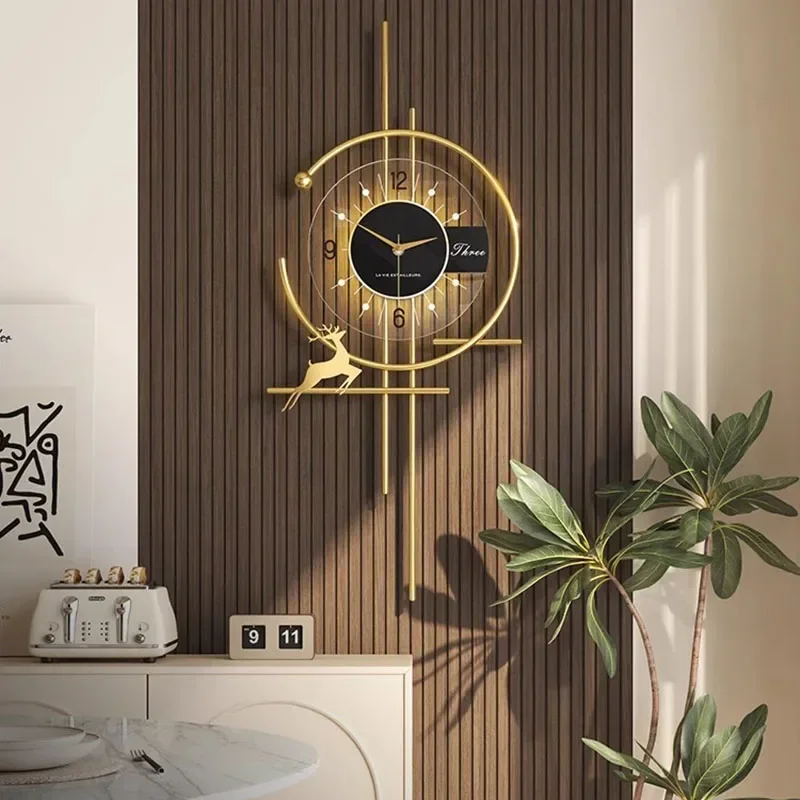 

Living Room Wall Clocks Mural Luxury Interior Modern Wall Watch Aesthetic Design Fashion Nordic Reloj