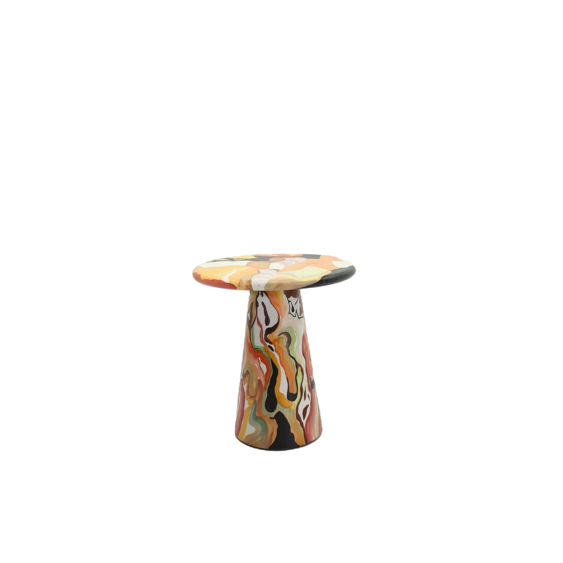 Custom Hand-Painted Classic Scandinavian-Style Durable Coffee Table Vivid Colours MDF Marble Finish Home Hotel Villa Living Room