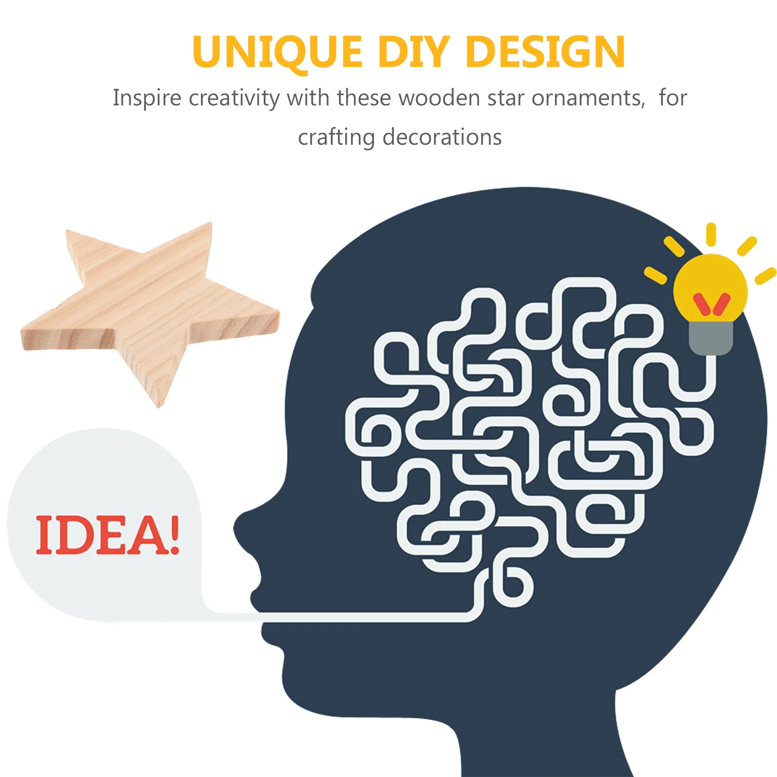 

10pcs Wooden Star Shape Ornaments Unfinished Natural Five-Pointed Cutouts For Diy Crafts Painting Decor Handicraft Supply