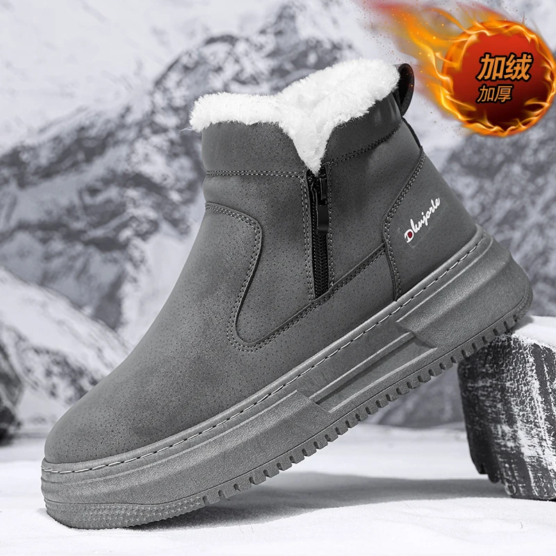 أحذية الثلوج الشتوية للرجال 2025، مبطنة بالفرو الصناعي، نمط معركة الجمعة السوداء، متينة، رائع؟