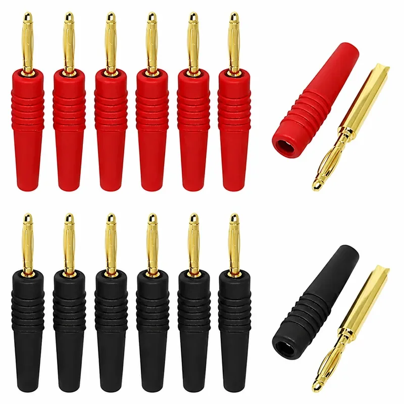 20/80/400Pcs 2mm Banana Male Plugs Banana Plug Connector Audio Speaker Wire Cable Connectors Red Black