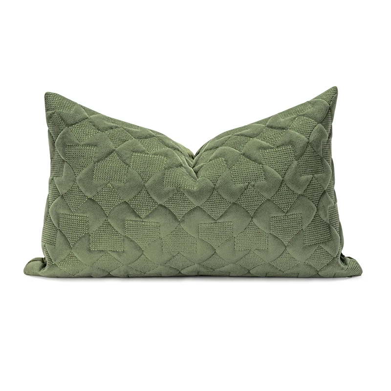 

Nordic INS Velvet Cushion Cover 30x50cm Solid Green Waist Pillows Decorative Pillowcase for Sofa Living Room Home Decor Cushions