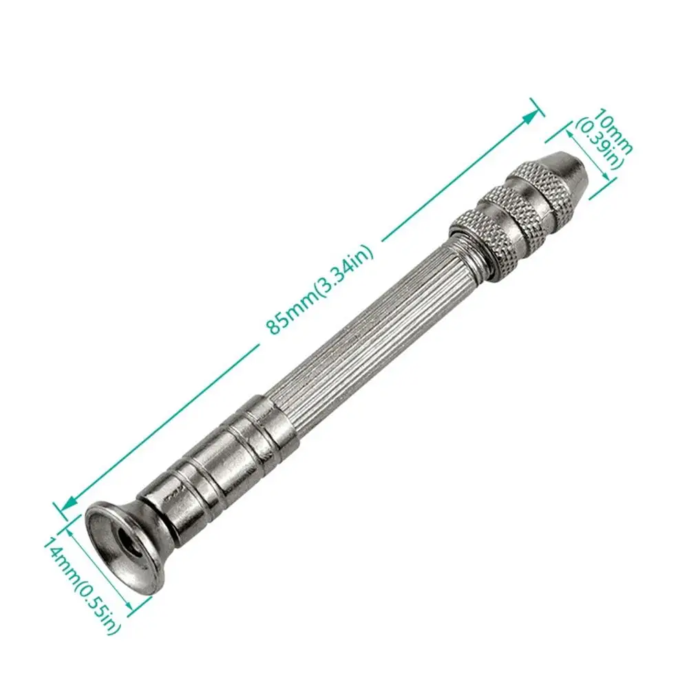 10Pcs Mini Hand Twist Drill Set With Black Handle Woodworking Rotary Tool For Drilling Wood Holes Tool Accessories