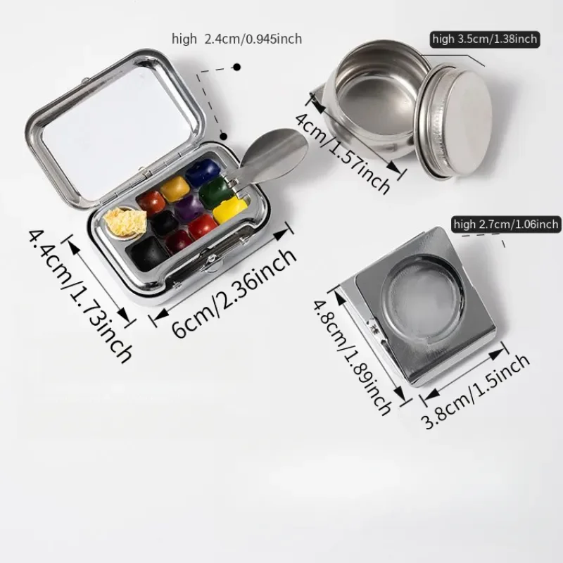 Travel Watercolour Paint Set - Mini Portable Paint Box with Watercolour Paint Dispenser 10 Grids Watercolor Palette