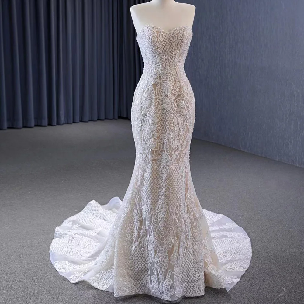 Abito da Sera di Lusso con Scollo a Cuore, Allacciatura Posteriore, Ricamo Personalizzabile, Robes De Soirée 2026, Elegante Vestito da Sera