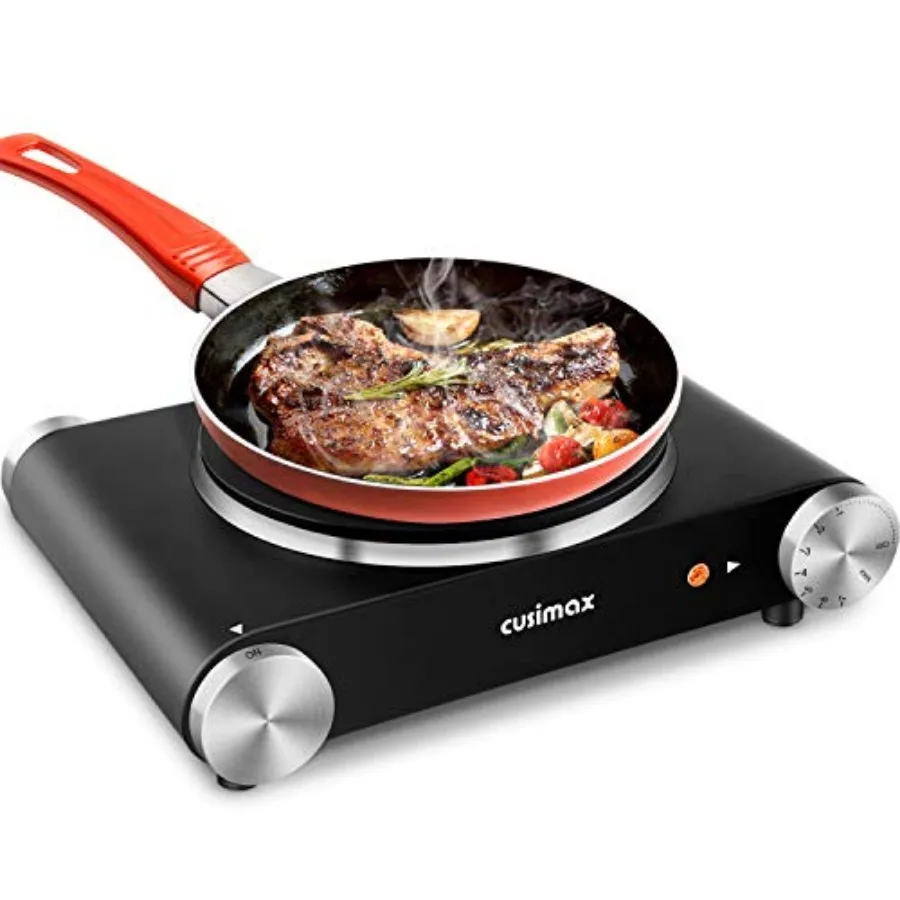 

Electric Burner Hot Plate for Cooking Cast Iron hot plates Adjustable Temperature Control Non-Slip Rubber Feet Stainless Steel