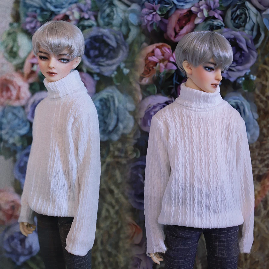 

New BJD Doll Clothes White Hemp Pattern Turtleneck 1/4 1/3 Bottoming Top Sweater DD SD MDD POPO68 SSDF Doll Accessories