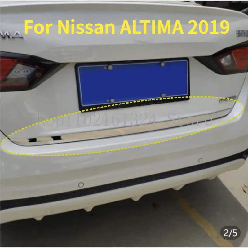 Fit For Nissan ALTIMA 2019 ailgate Rear Door Bottom Cover Molding Trim Stainless Steel back door trim car Accessories