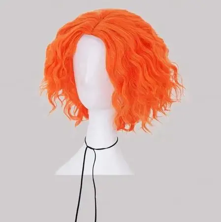 Mad Hatter Cosplay Wigs Short Orange Curly Wig Alice in Wonderland 2 Halloween Carnival Party Cosplay Hair