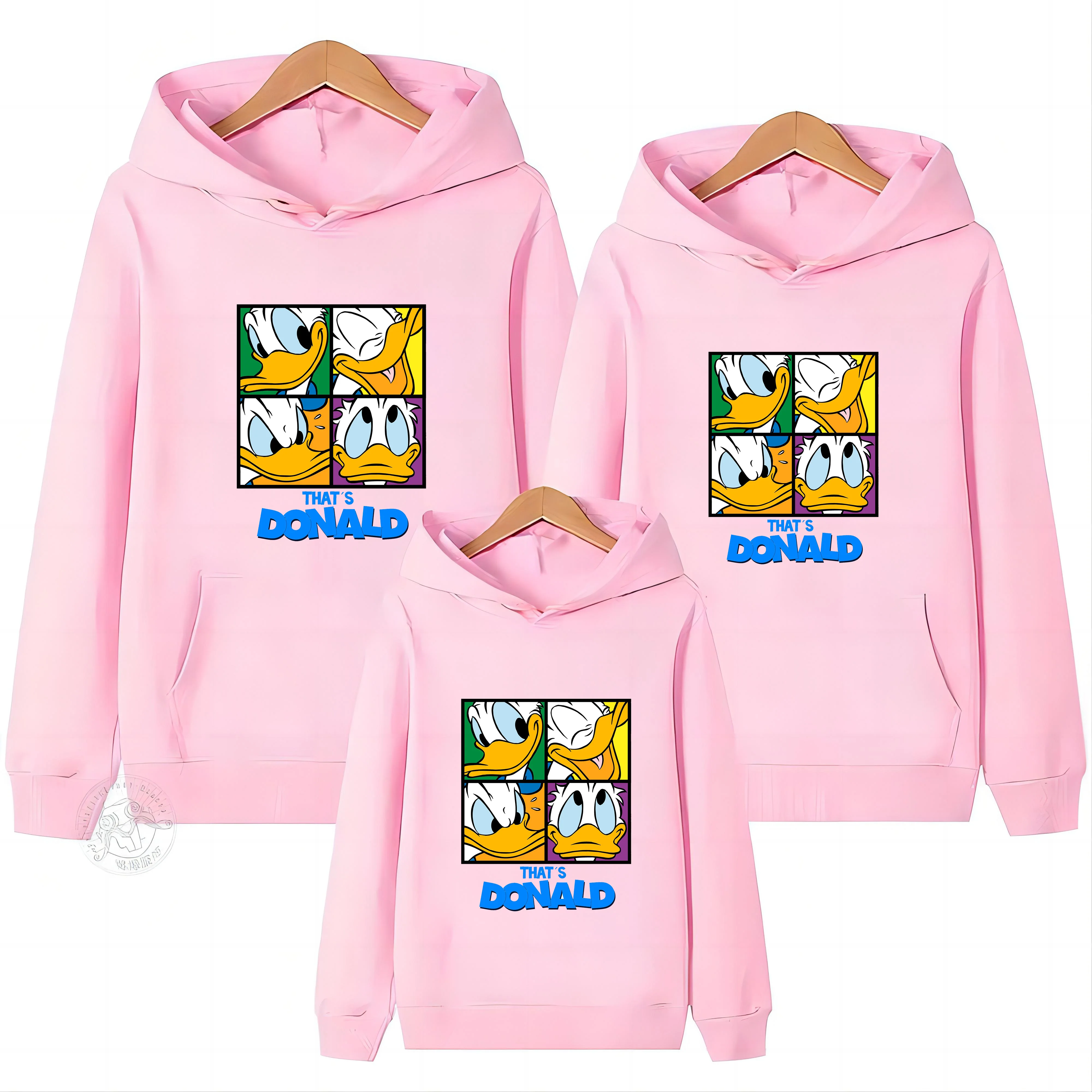 Hoodie family hoodie hoodie men and women the same spring and autumn sportswear cartoon printed graffiti Donald Duck casual