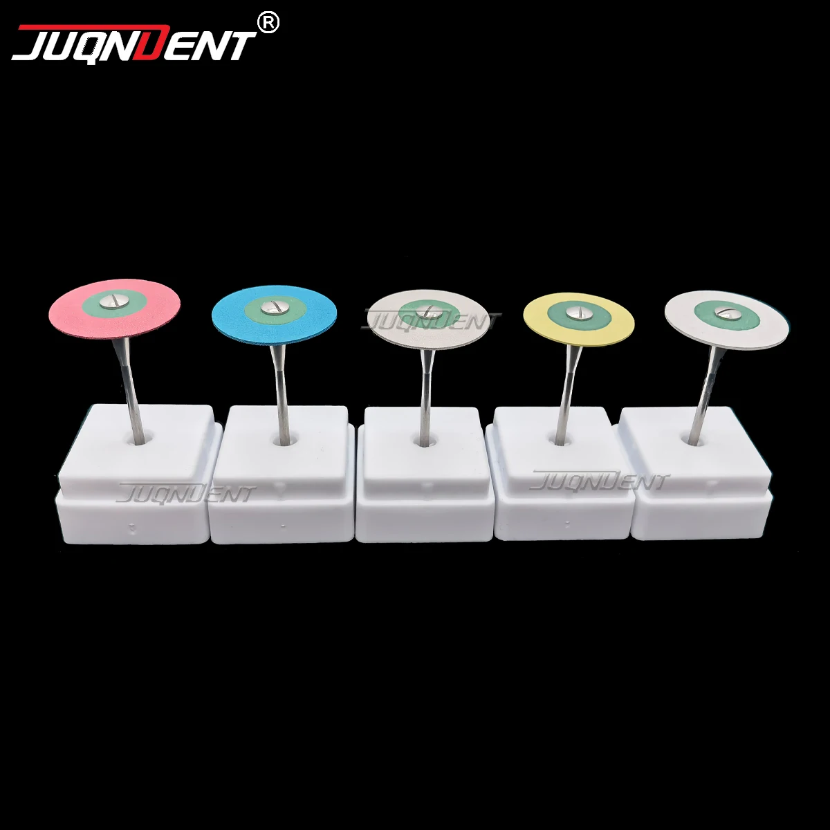 JUQNDENT Dental Rubber Diamond Polishing Disc Polisher Wheel For Porcelain Zirconia Restorations Dentist Laboratory Instrument