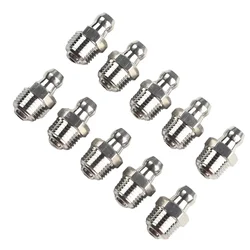 Premium Stainless Steel Grease Fitting Straight Hydraulic Design M10 X 1mm Thread 10 Pack For Easy Installation