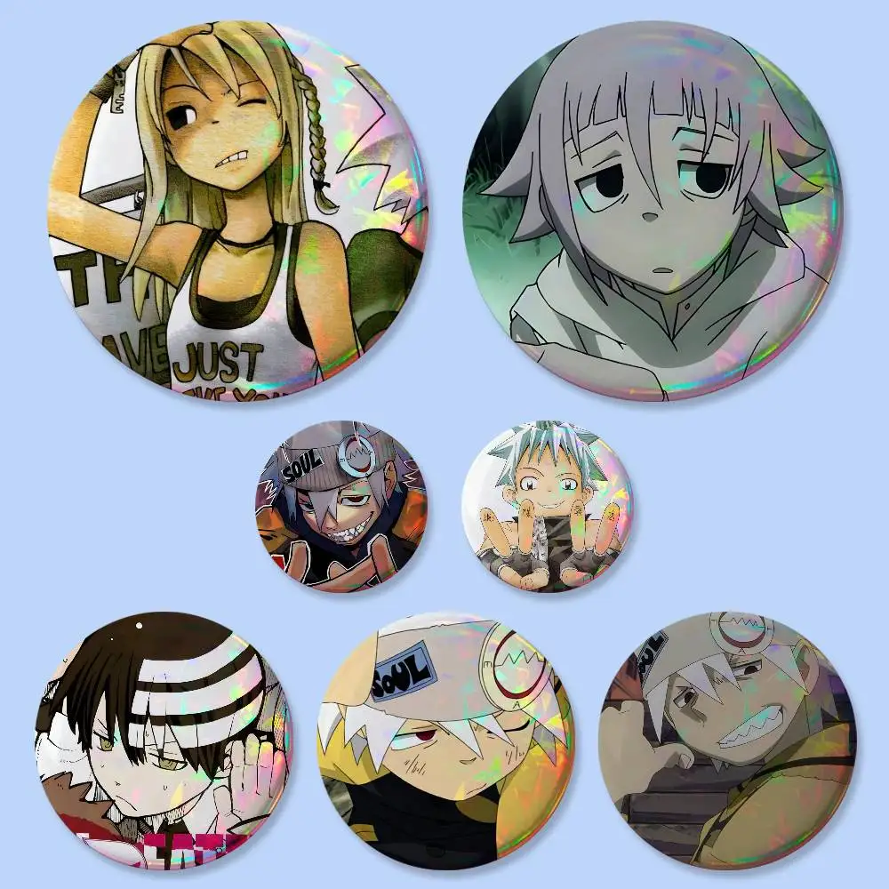Badges Anime Soul Eater, boutons ronds créatifs, broches, accessoires de décoration pour sacs, cadeaux pour fans et amis