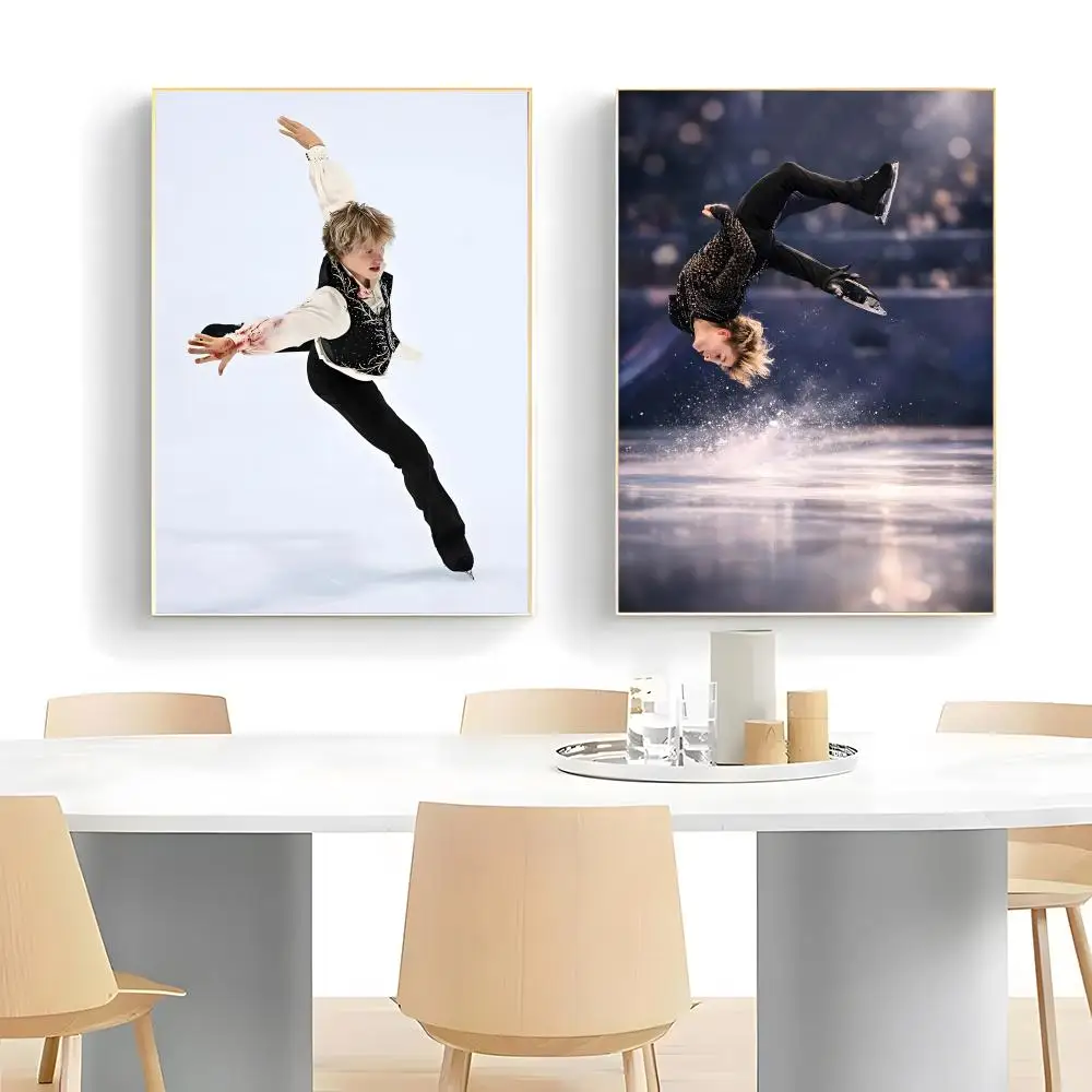Figure Skating Athlete I-Ilia Malinin Poster  Self-adhesive Art Waterproof Paper Sticker Coffee House Bar Room Wall Decor view 5