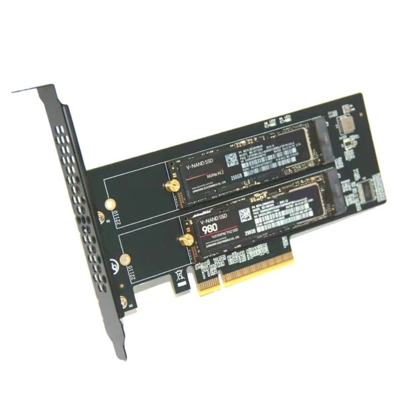 

31BA Ruggeds Two M.2 NVME M Slot PCIe Converters Card for Computings
