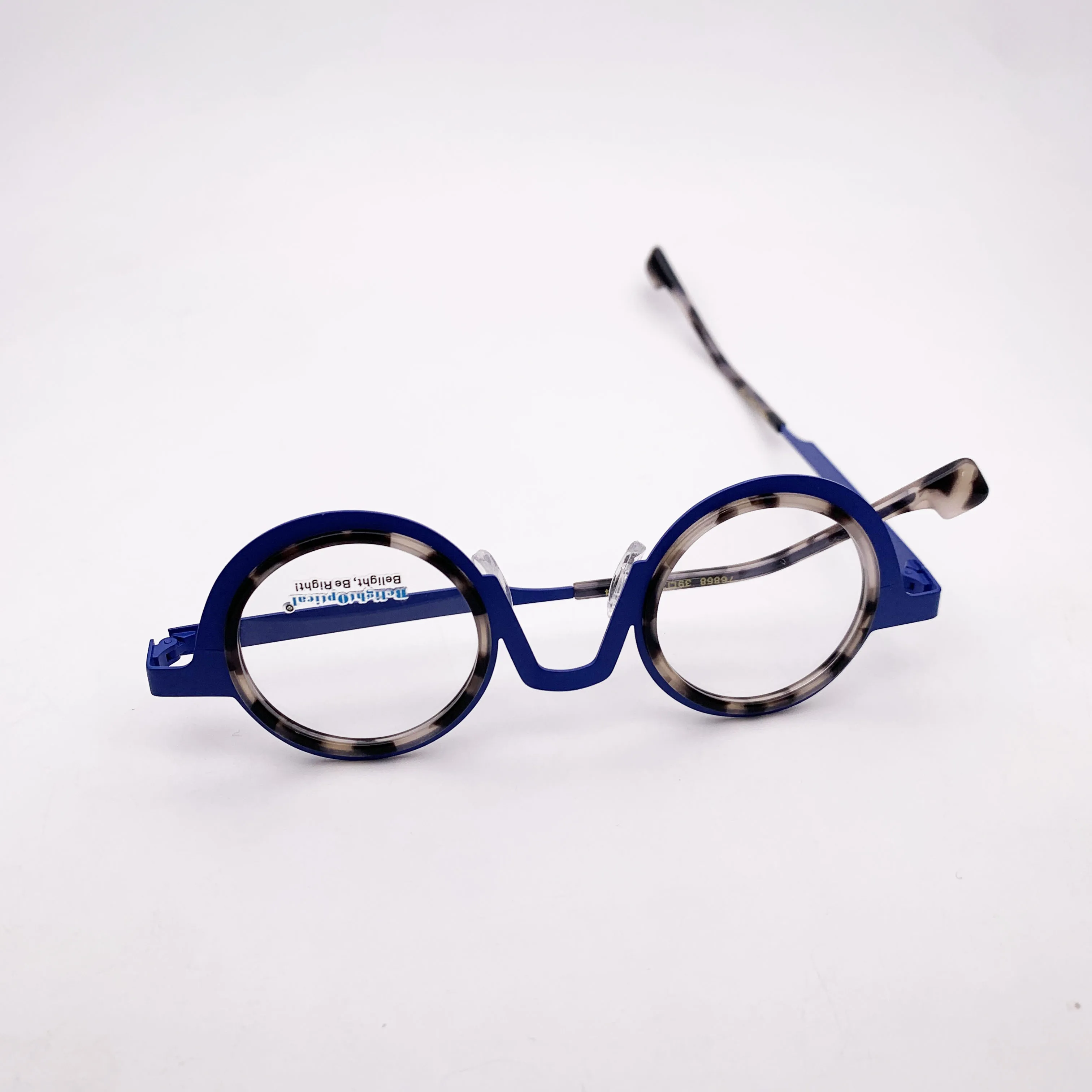 Fancy Colorful Vintage Metal with Aceate Round Shape Optical Glasses Spectacle Frame Prescritpion Lens Women Style 76868