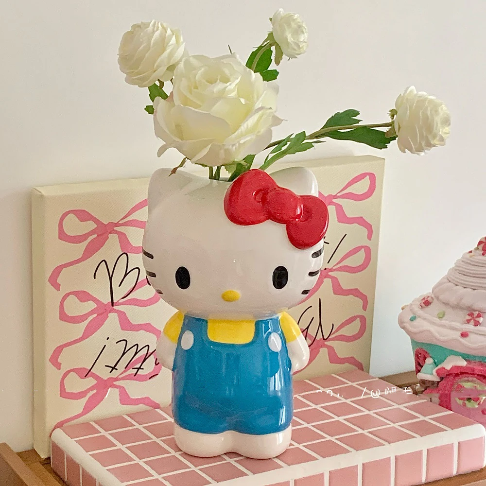 

Sanrio Hello Kitty ваза для цветов мультфильм статуя Hello Kitty керамическая ваза настольные украшения домашний декор подарки